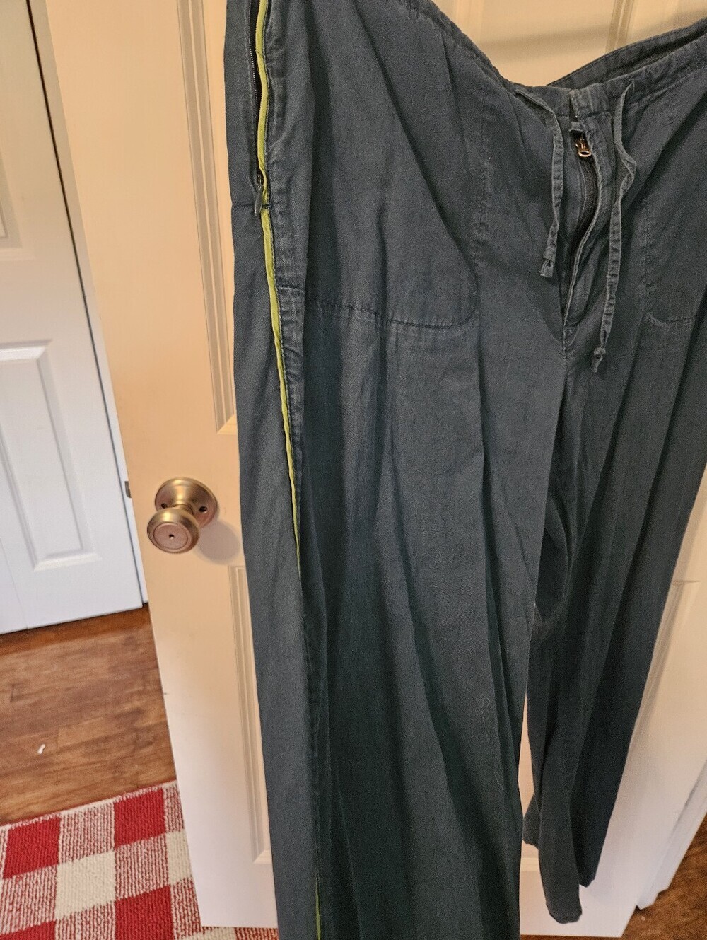 Abercrombie Vintage Y2k Super Low Rise Drawstring Pants With Stripe - Picture 4 of 4